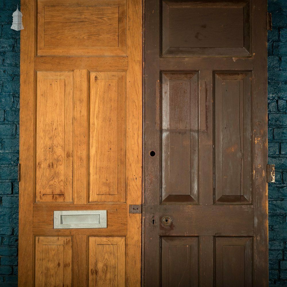 photo buy Double Doors, Teak, Raised Fielded Panels One Side, Stop Chamfer Detailing Other Side.
