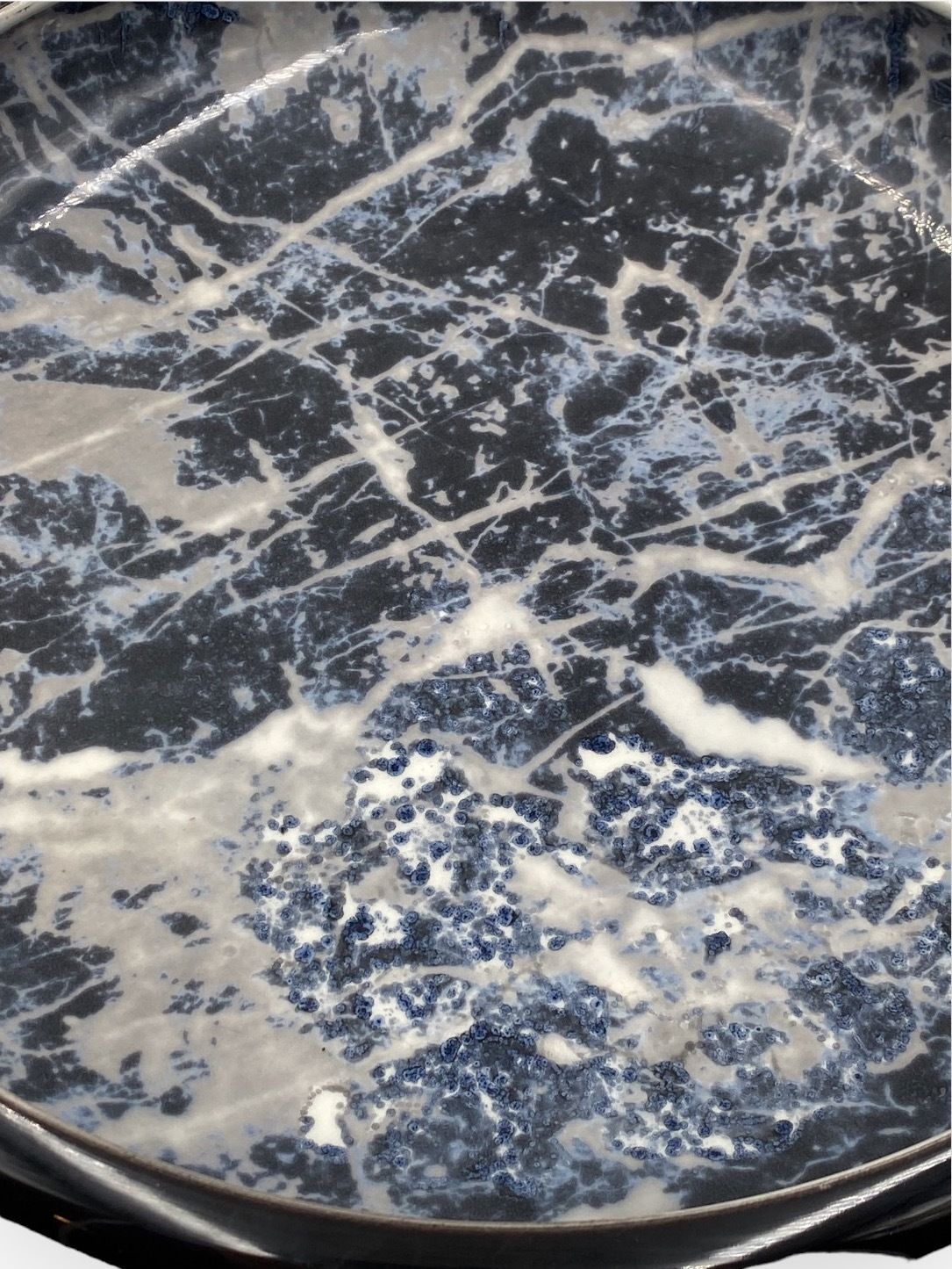 Alvino Bagni, Black Marbled Ceramic Centerpiece / Vide Poche, Ca. 1970 photo for sale