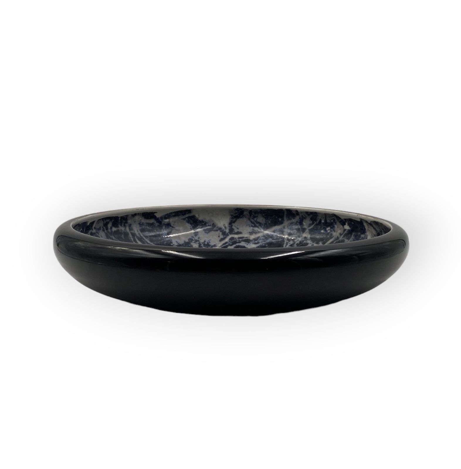 Alvino Bagni, Black Marbled Ceramic Centerpiece / Vide Poche, Ca. 1970 photo vintage