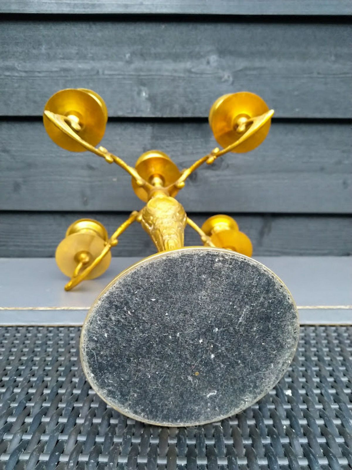 Large Baroque Gold Candelabra For 5 Candles Centerpiece, Fireplace Gold Candelabra Christmas, Wedding Candle Holder photo Home Decor