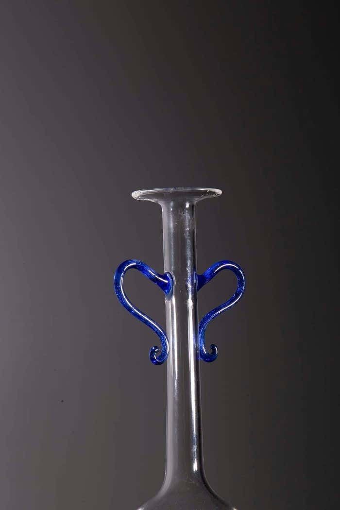Antique Italian Murano Blown Glass Vase Blue photo Home Decor