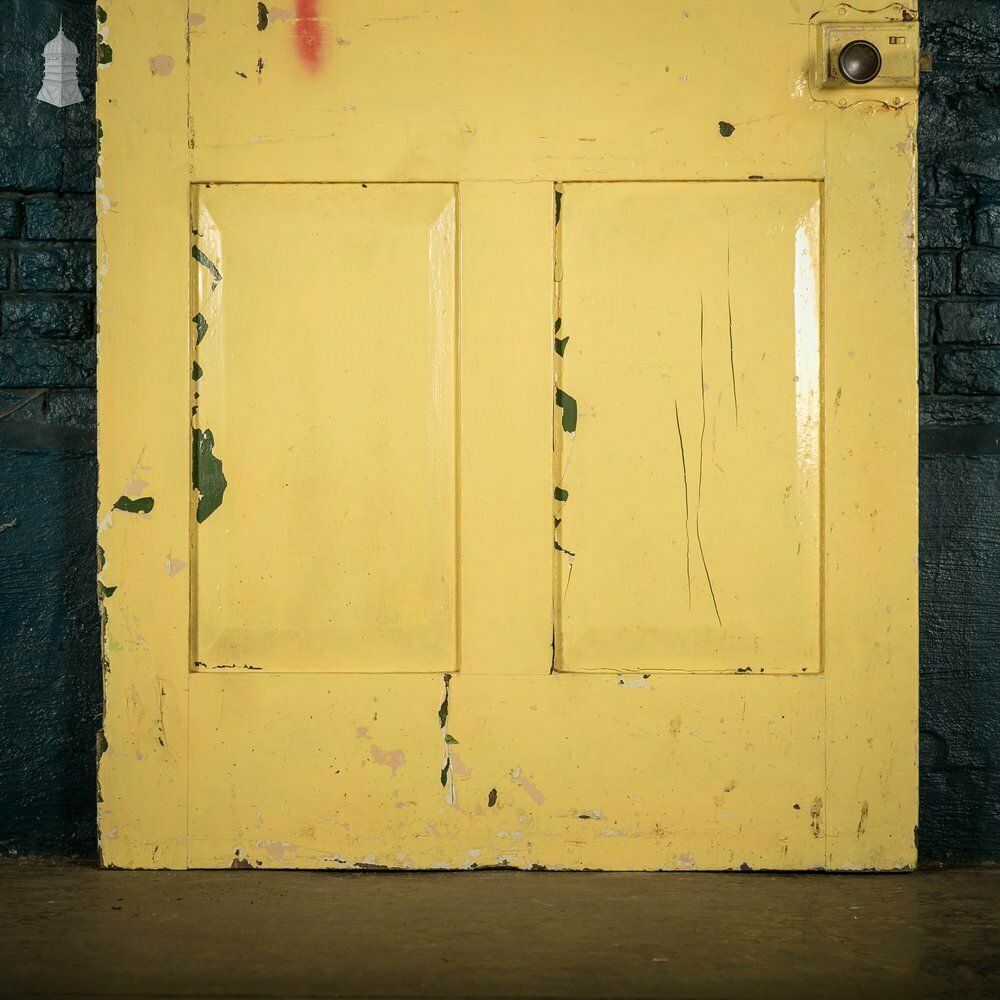 240.0 Pine Panelled Door, Moulded 4 Panel Yellow Painted photo