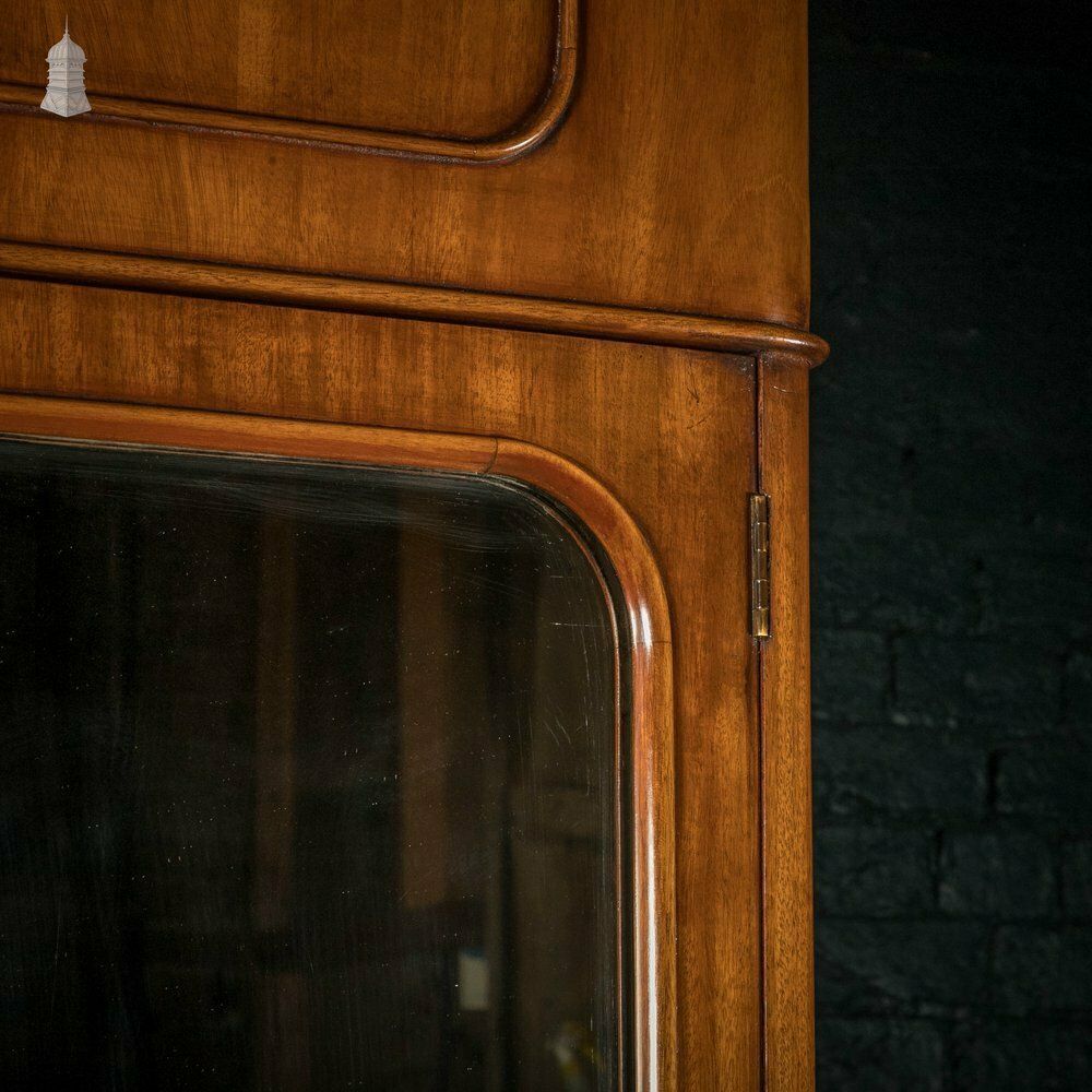 Mahogany Compactum Wardrobe, 19th C Mirrored Twin Chest Wardrobe photo vinterior