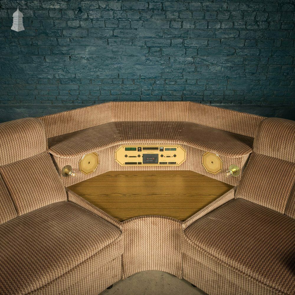 Furniture Modular Corner Sofa, Rare 1980’s Corner Suite With Built In Hi Fi And Lamps photo