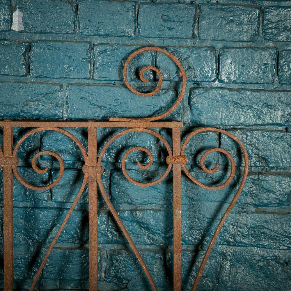 Wall Top Railing, Wrought Iron Scroll Design Panel photo vinterior