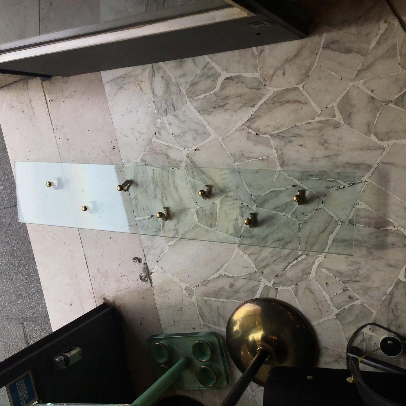 Osvaldo Borsani Coat Hanger Glass Brass 1940 Italy photo buy
