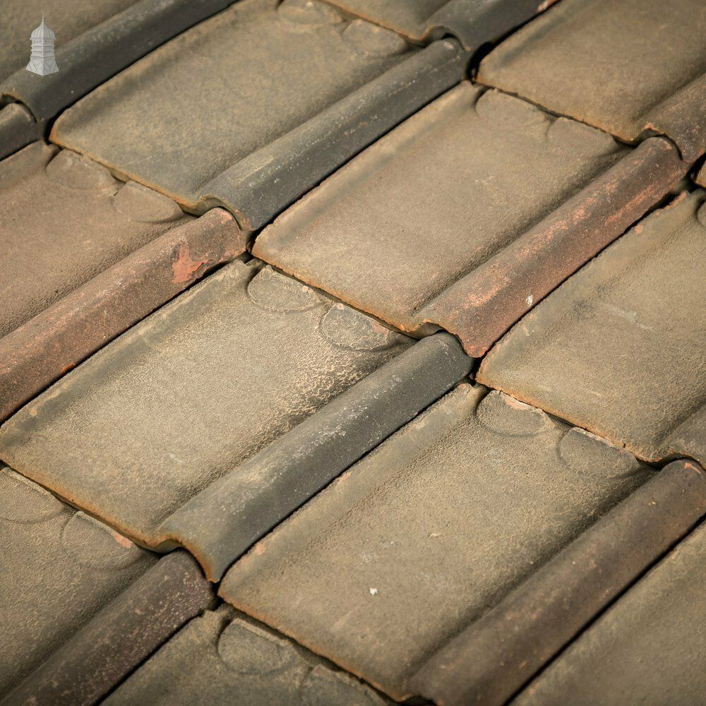 Belgian Pan Tile, Courtrai Interlocking Roofing Tiles Stamped Acme, Batch Of 330 photo vinterior