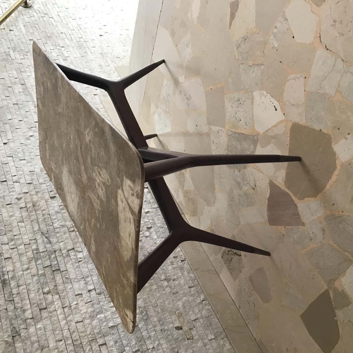 Gio' Ponti Coffee Table Brass Wood Marble, Certificate Archive 1950, Italy photo buy