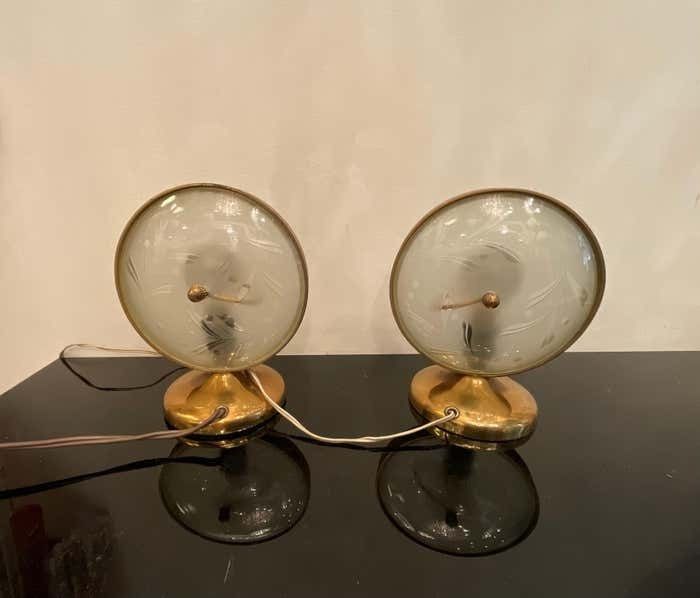 photo vintage Fontanarte   Pietro Chiesa   Pair Of Lamps 1950s