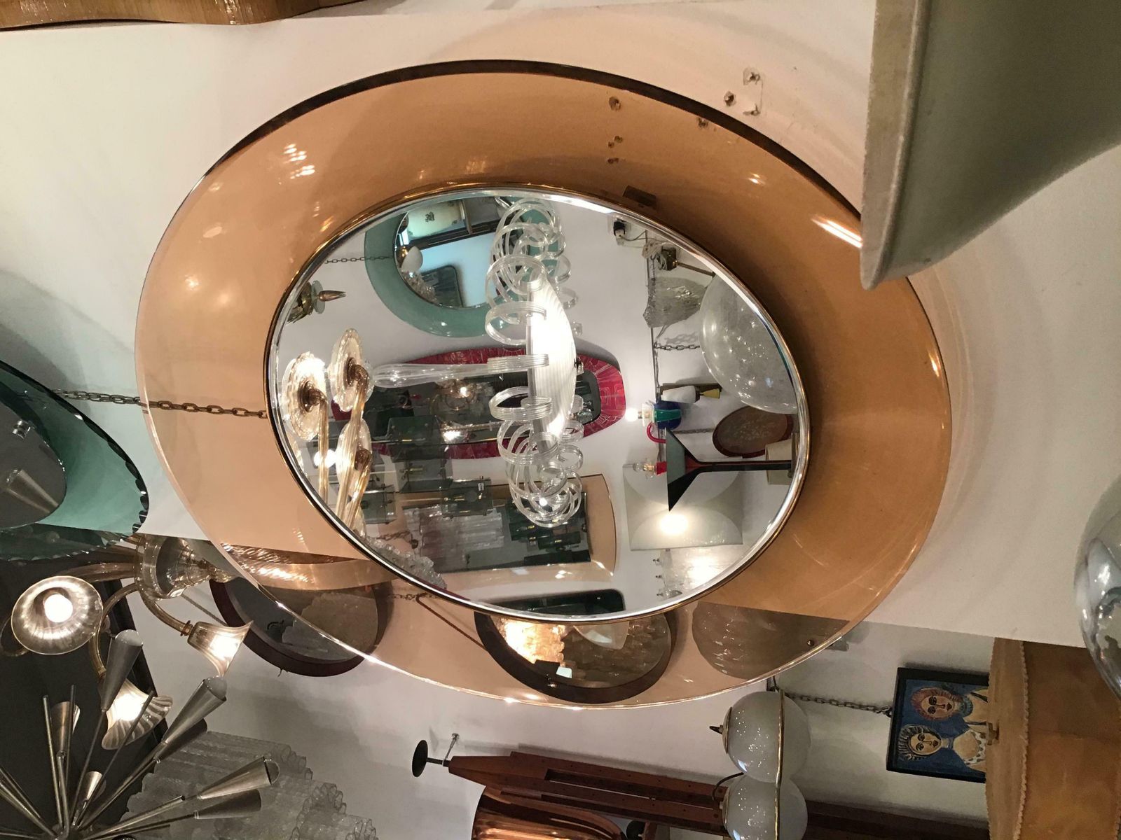 Max Ingrand “Fontana Arte” Mirror Brass Glass 1968 Italy photo vintage