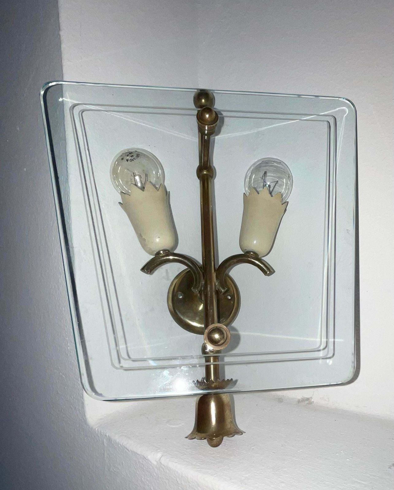 Fontanarte   Pietro Chiesa   Pair Of Wall Sconces   1950s photo for sale