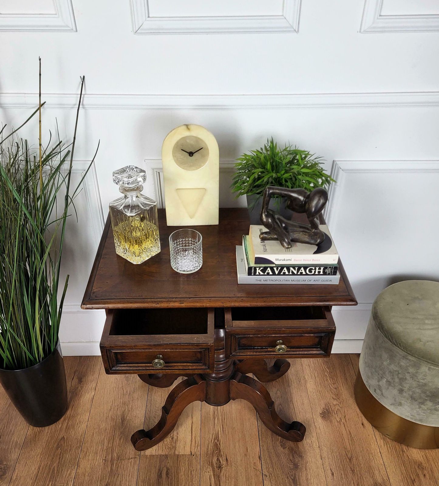 Antique Italian Walnut Side Table photo Furniture