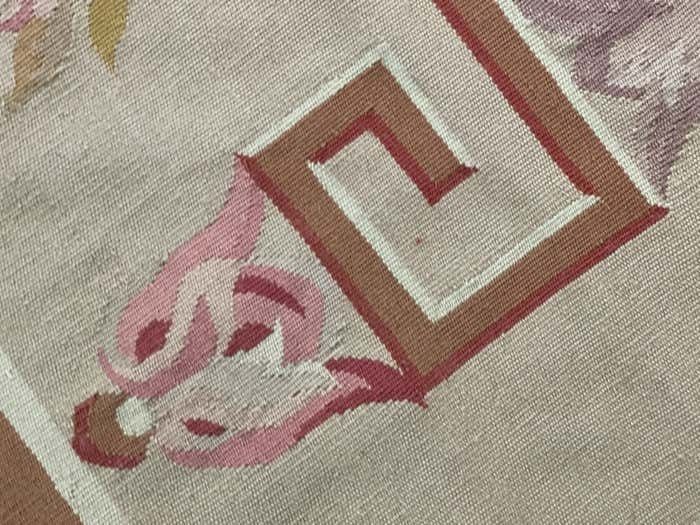 photo for sale Rococo Aubusson Rug Beige Pink Handwoven Carpet Wool Livingroom Rug Home Decor