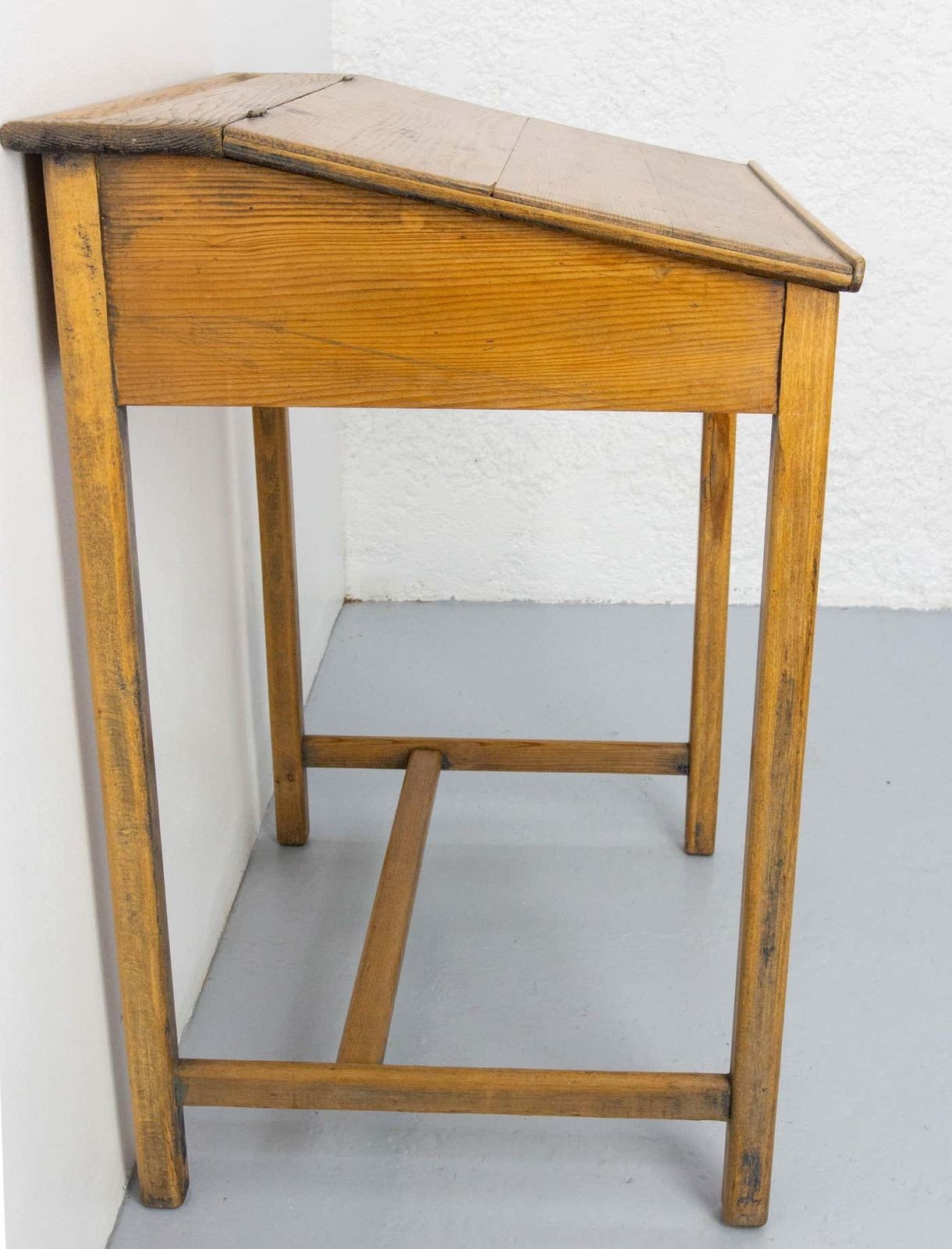 Student Pine Writing Table Slant Top Desk France, Early 20th C photo 865.0