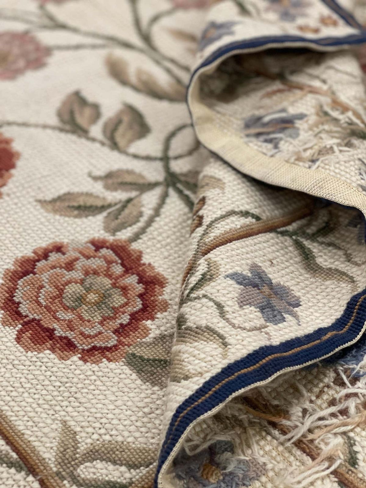Flat Weave Rug Ivory Handwoven Carpet Floral Livingroom Rugs For Sale Home Decor photo buy