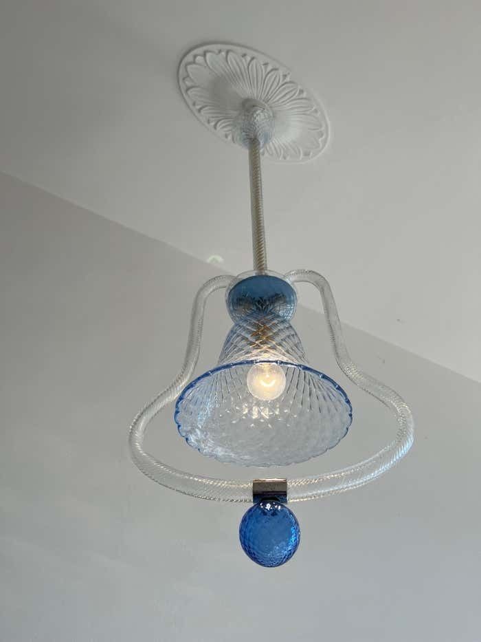 Charming Italian Lantern Chandelier By Barovier & Toso, Murano, 1950s photo furniture
