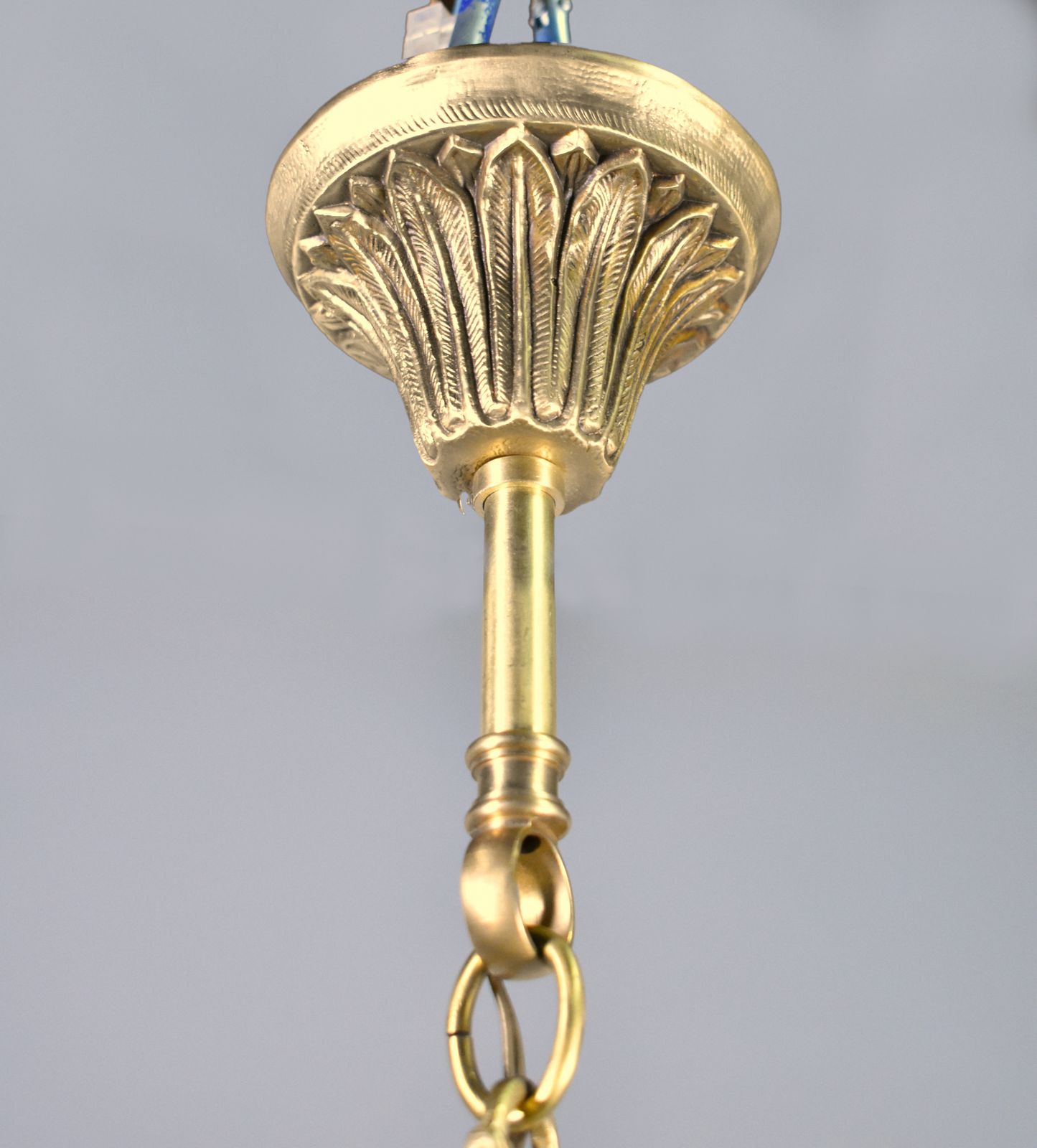Lighting French Triple Light Hall Lantern In Bronze Louis XVI Style photo