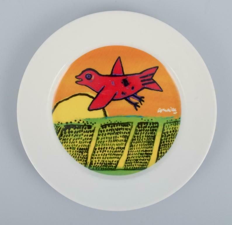 Corneille, Dutch Cobra Artist. Coffee Cup, Plate And Egg Cup With Birds 1980/90s photo vinterior