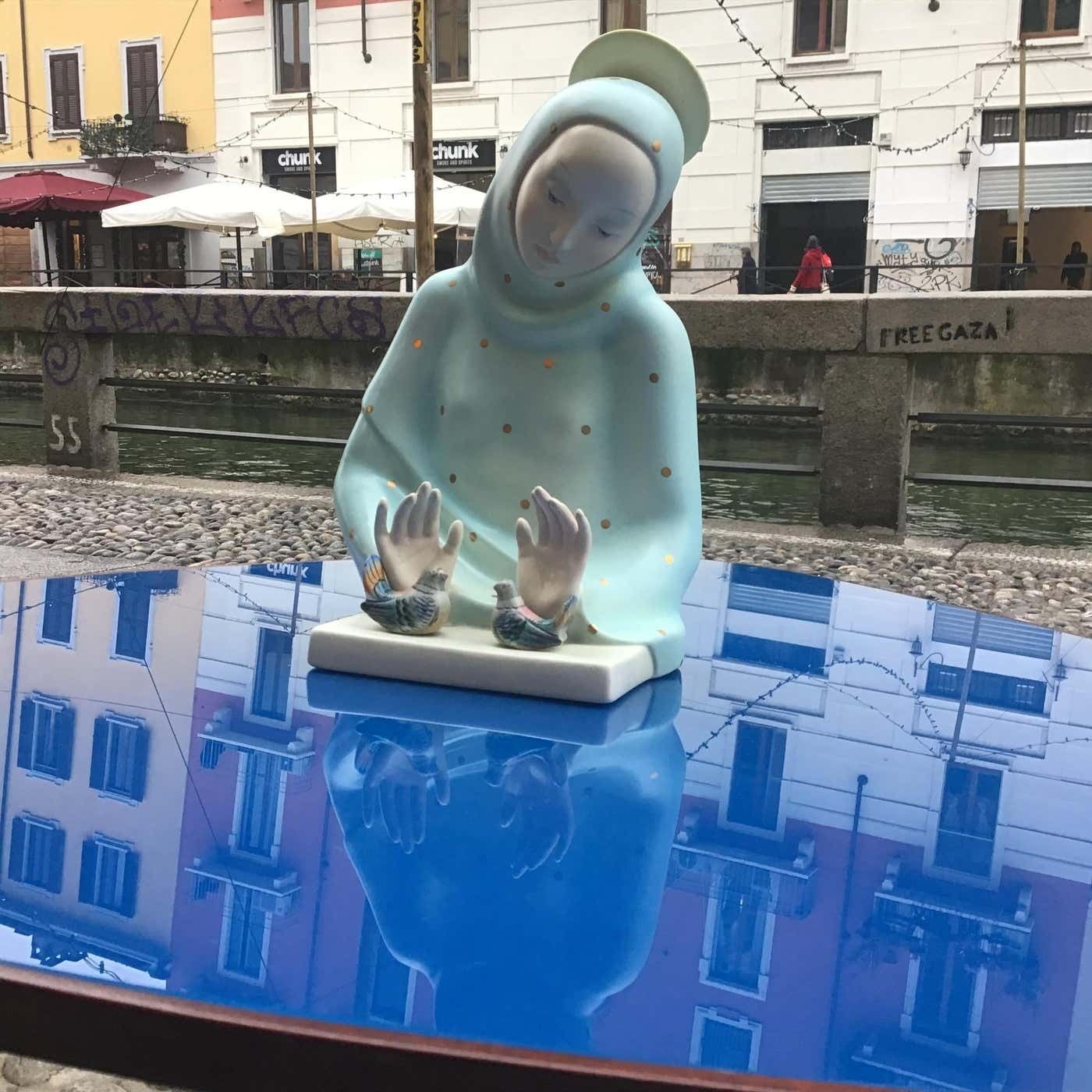 Lenci " Madonna Of Peace" Ceramic 1950 Italy photo furniture