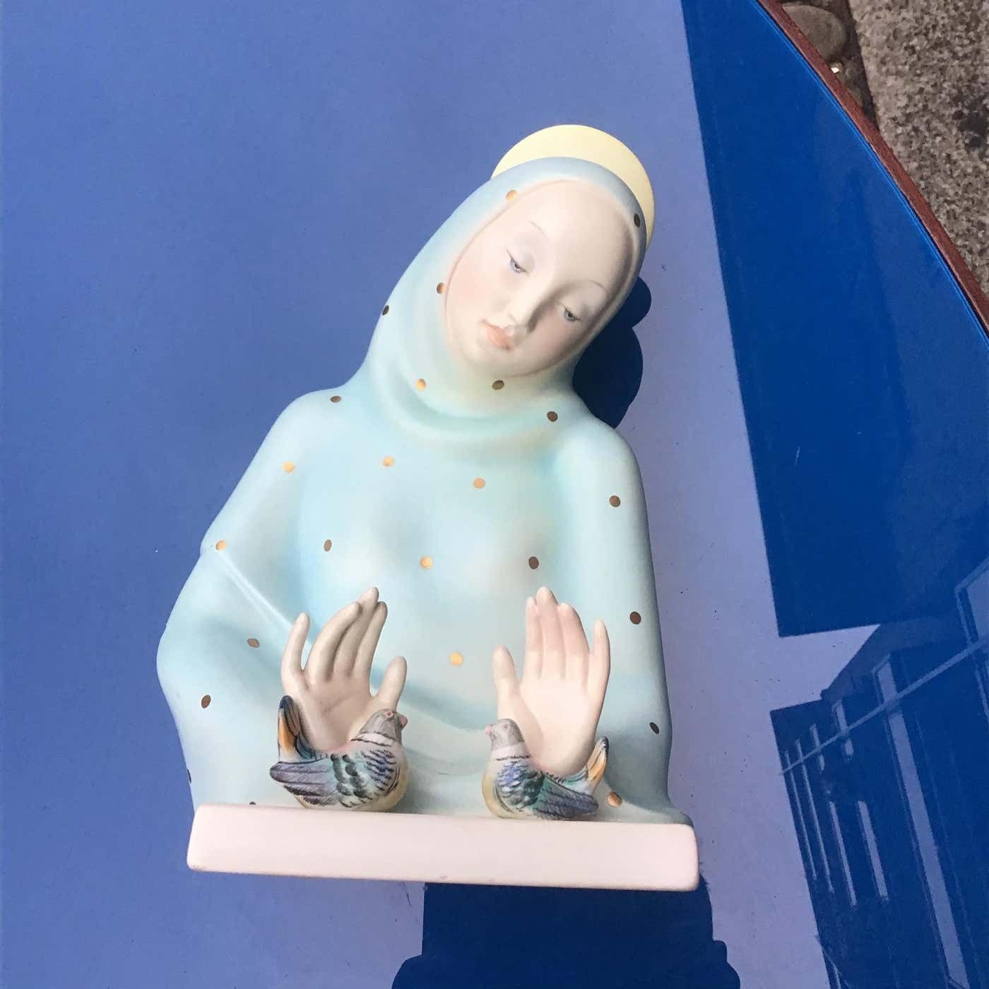 Art Lenci " Madonna Of Peace" Ceramic 1950 Italy photo