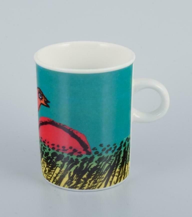 Corneille, Dutch Cobra Artist. Coffee Cup, Plate And Egg Cup In Porcelain. photo furniture