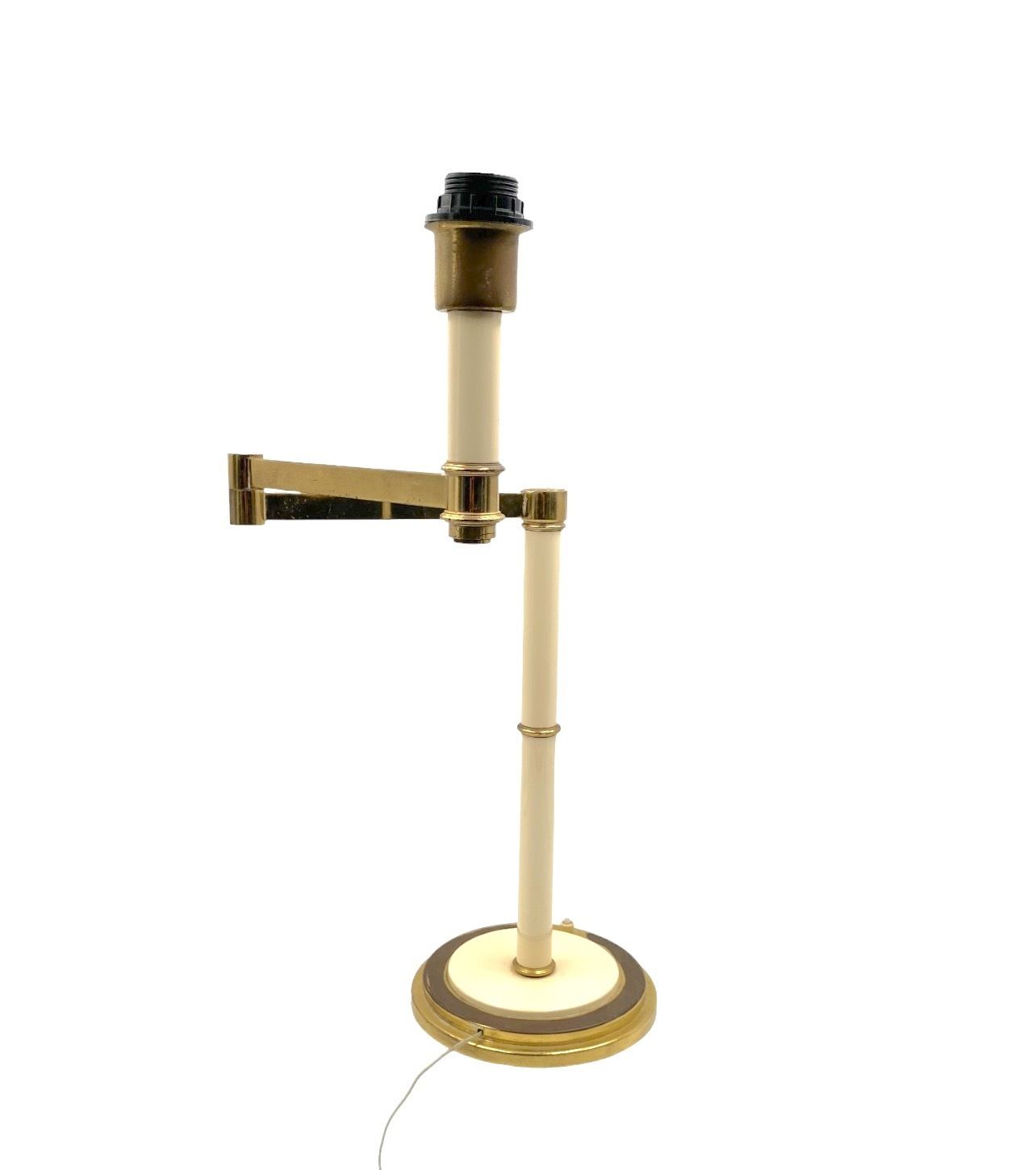photo furniture Hollywood Regency Brass Table Lamp, Tommaso Barbi Italy 1970