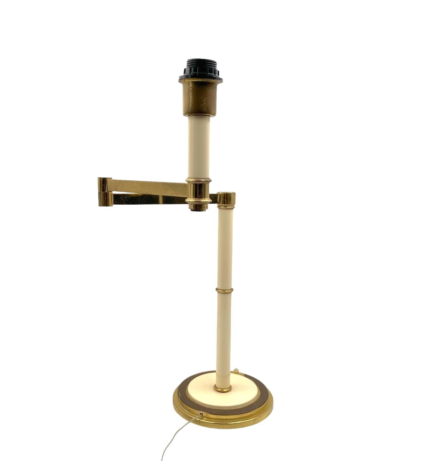 photo for sale Hollywood Regency Brass Table Lamp, Tommaso Barbi Italy 1970