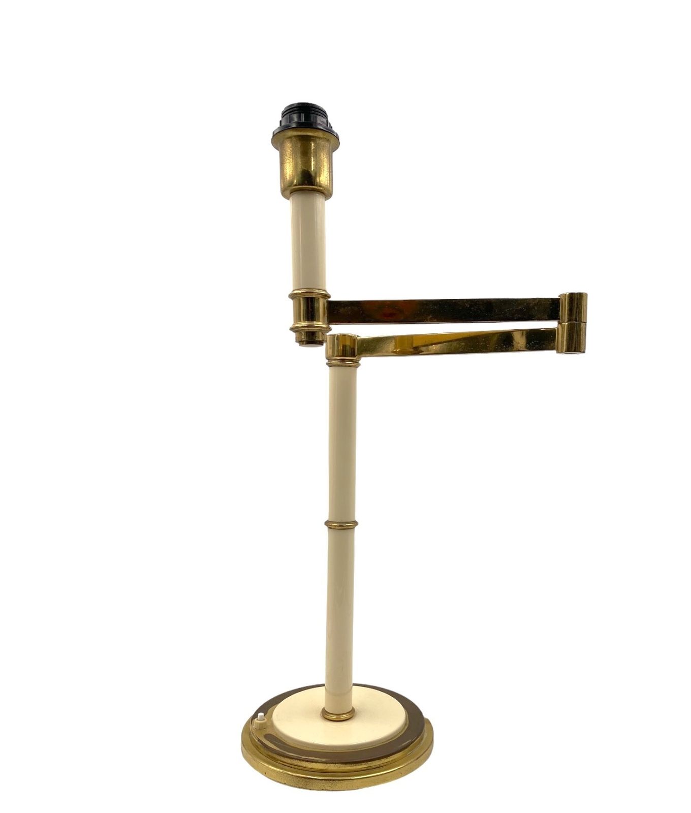 Hollywood Regency Brass Table Lamp, Tommaso Barbi Italy 1970