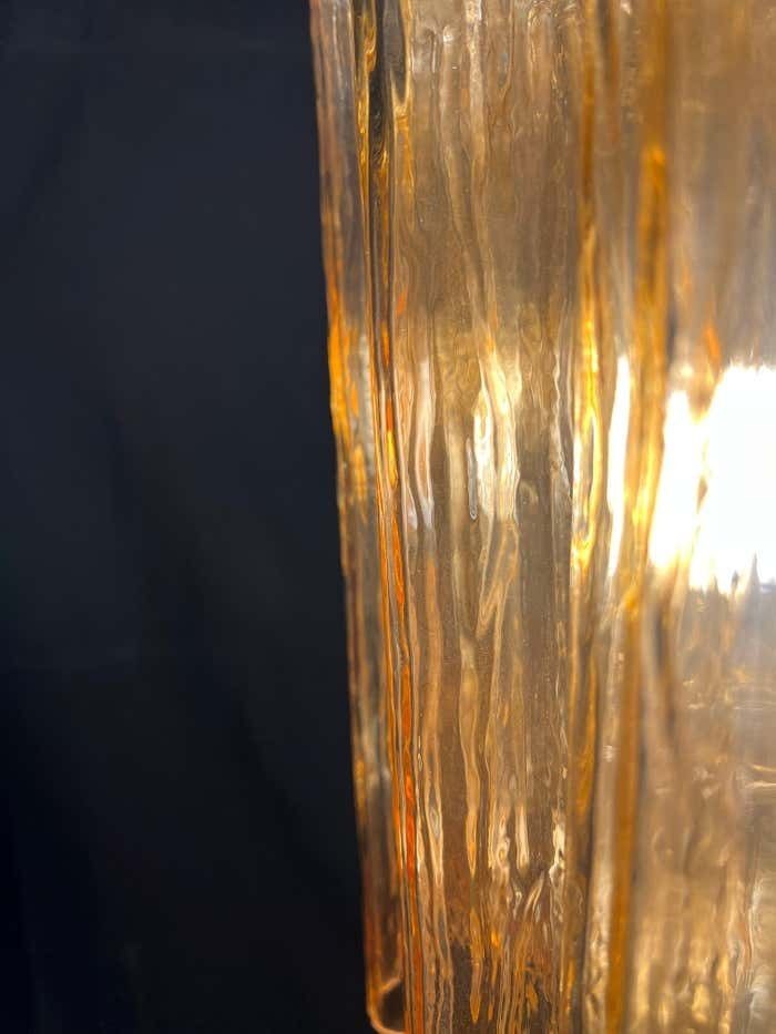 Lighting Charming Pair Of Italian Amber Chandeliers By Valentina Planta, Murano photo