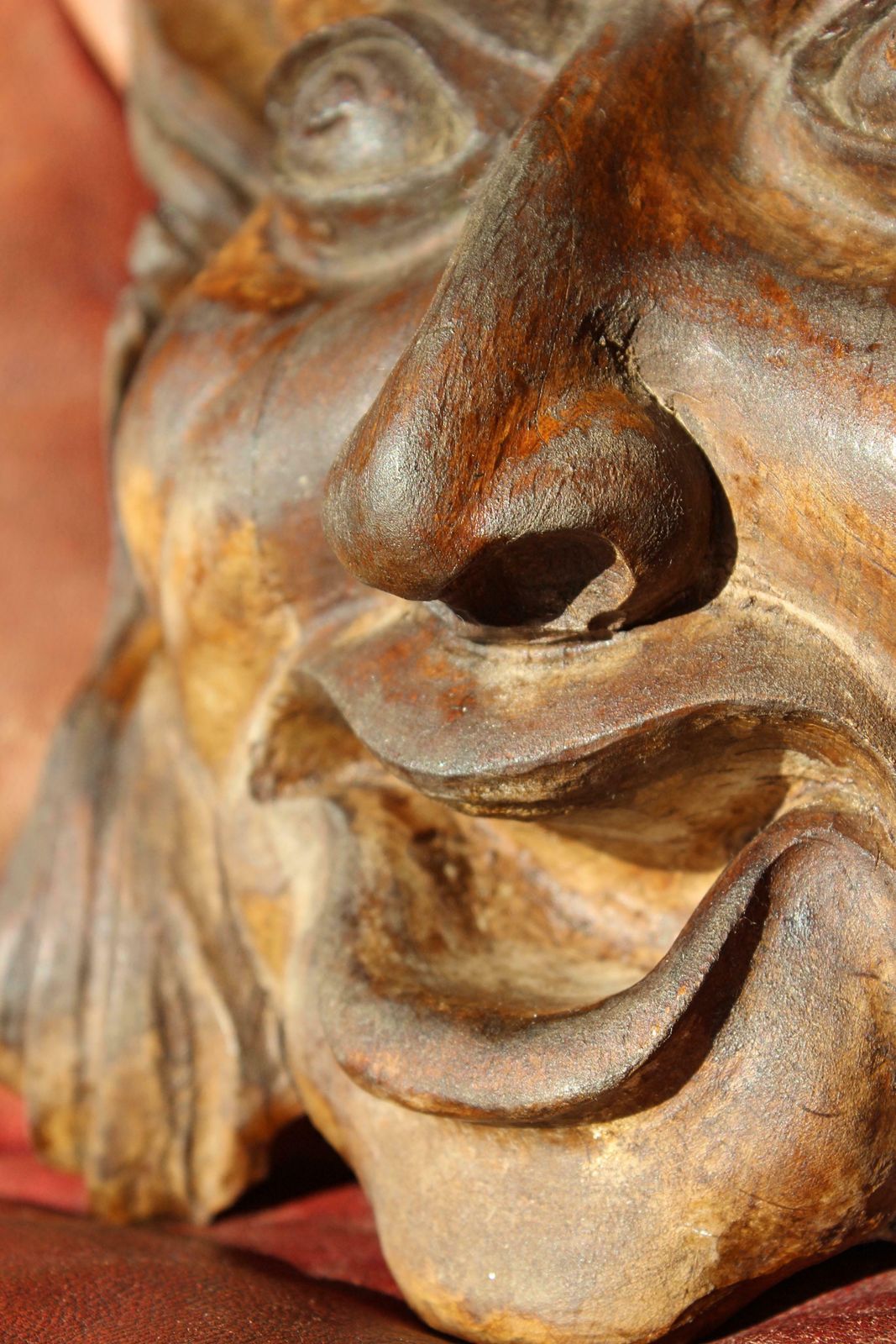 Late 19th/Early 20th Century Carved Hannya Noh Devil Mask Curio photo 695.0