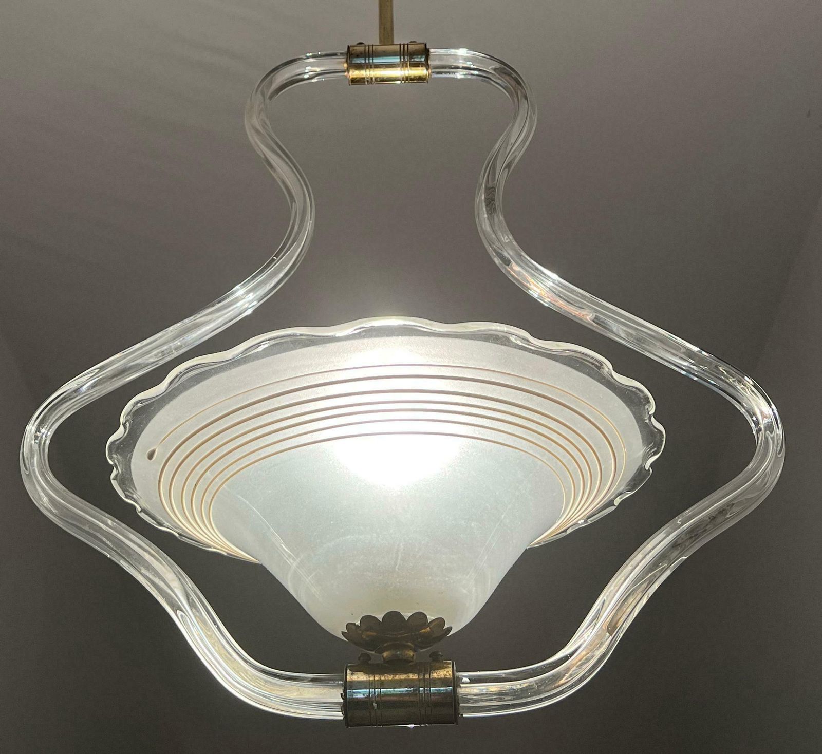 Lighting Chandelier By Barovier & Toso, Murano, 1950s photo