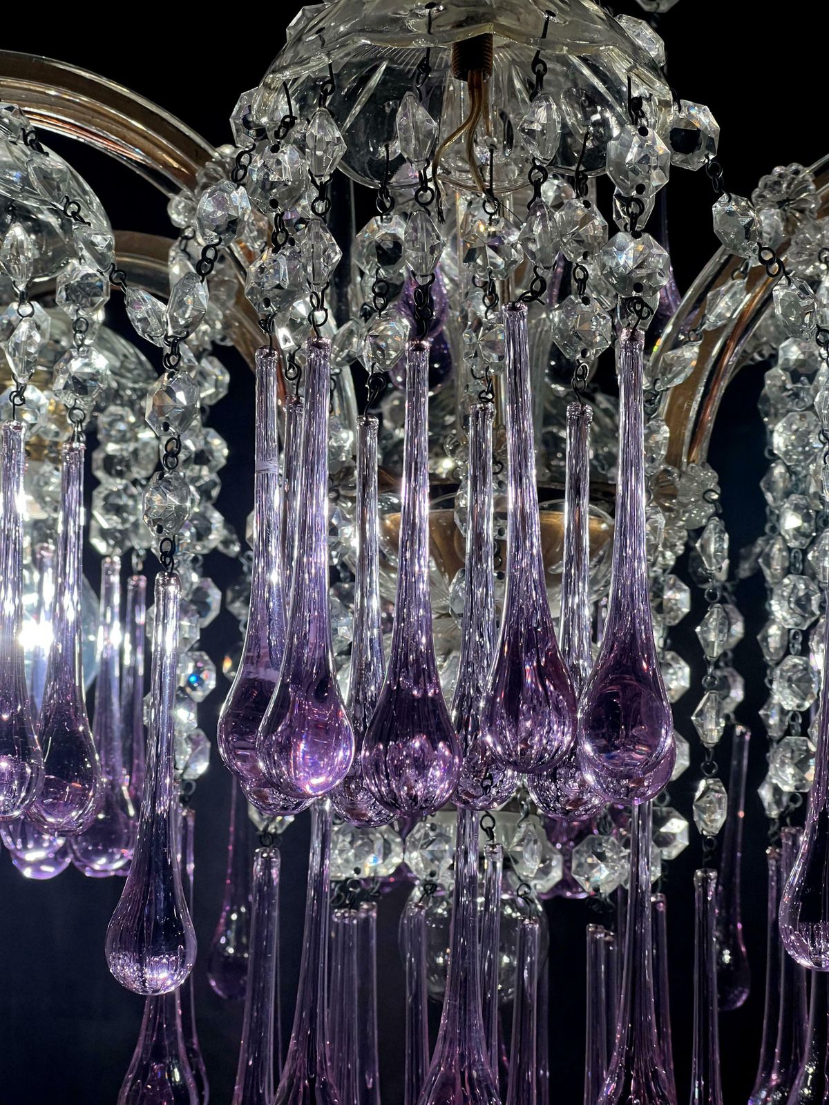 Liz Taylor's Tears Murano Chandelier 1950s photo for sale
