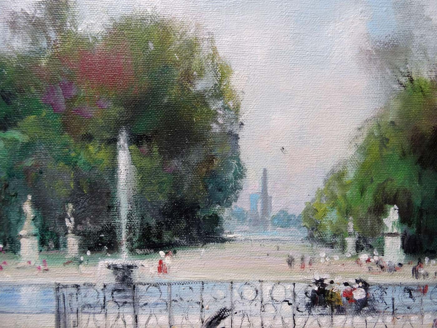Jules René Hervé Le Grand Basin Des Tuileries. Oil On Canvas. photo vinterior