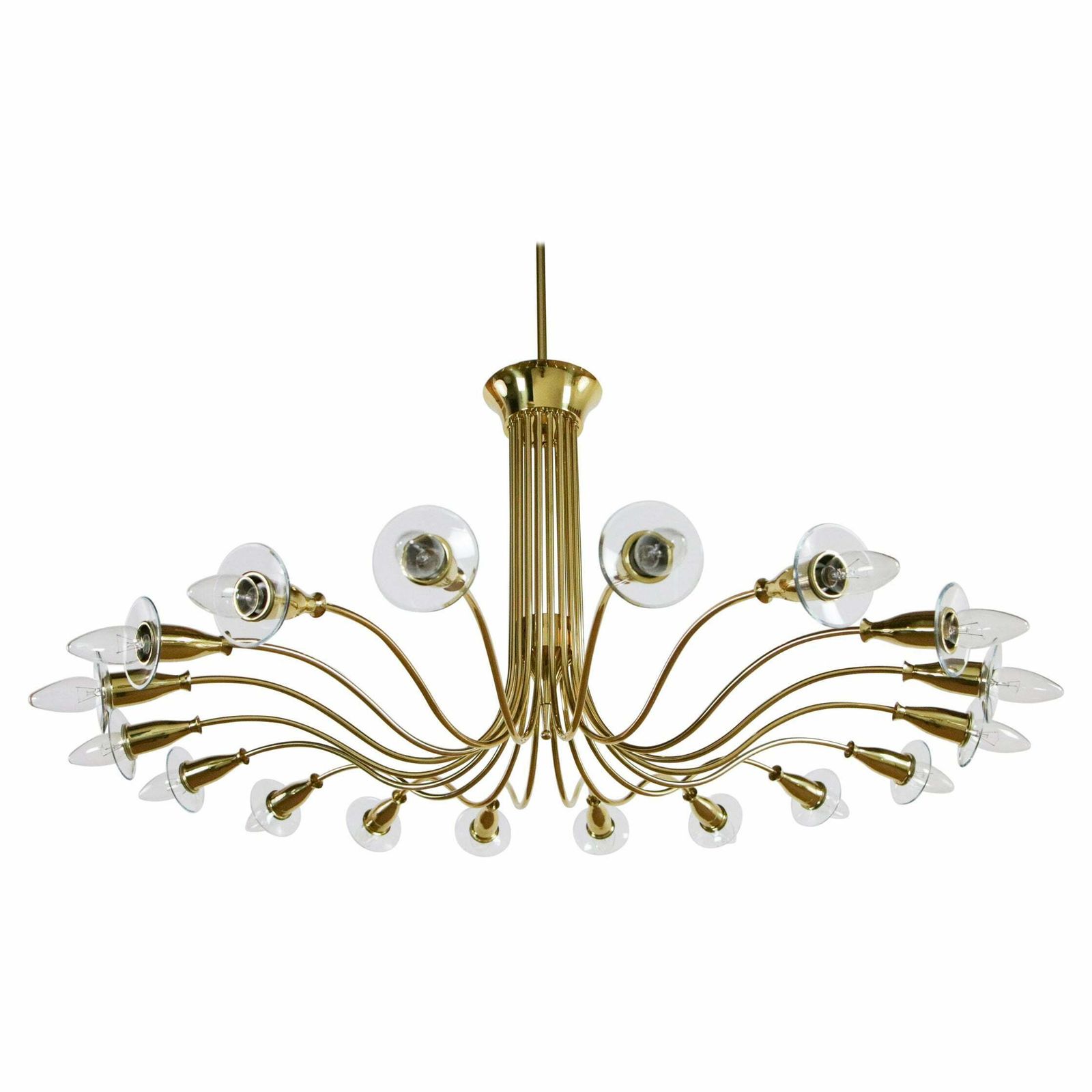 Italian Mid Century 18 Lights Chandelier Attributed To Angelo Lelii For Arteluce