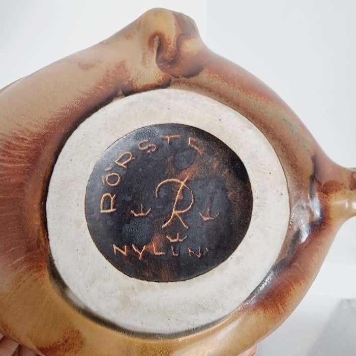 Gunnar Nylund, Ceramic Sculpture/Vase/Bowl, Shape Of Fish, Scandinavian Modern photo Home Decor