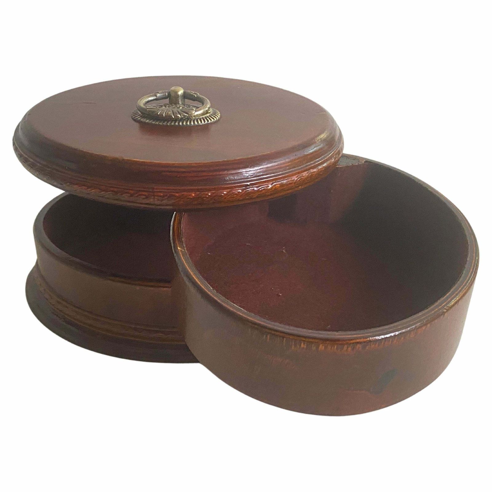 Large Oval Jewelry Box, Color With With Internal Compartments France 19th photo for sale