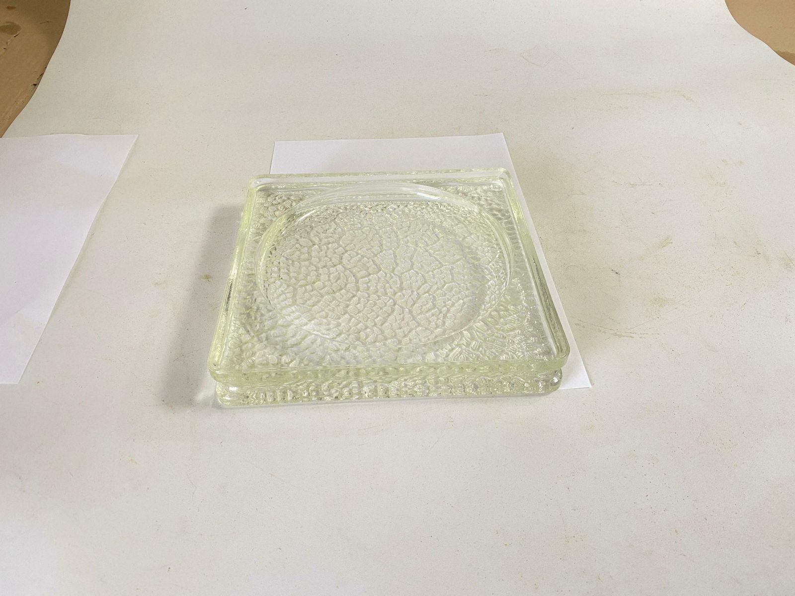 Home Decor Large Vide Poche Or Ashtray In Glass, Geometrical Patterns France, Circa 1970 photo