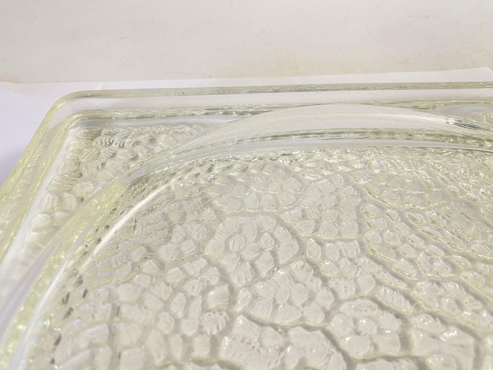 472.0 Large Vide Poche Or Ashtray In Glass, Geometrical Patterns France, Circa 1970 photo