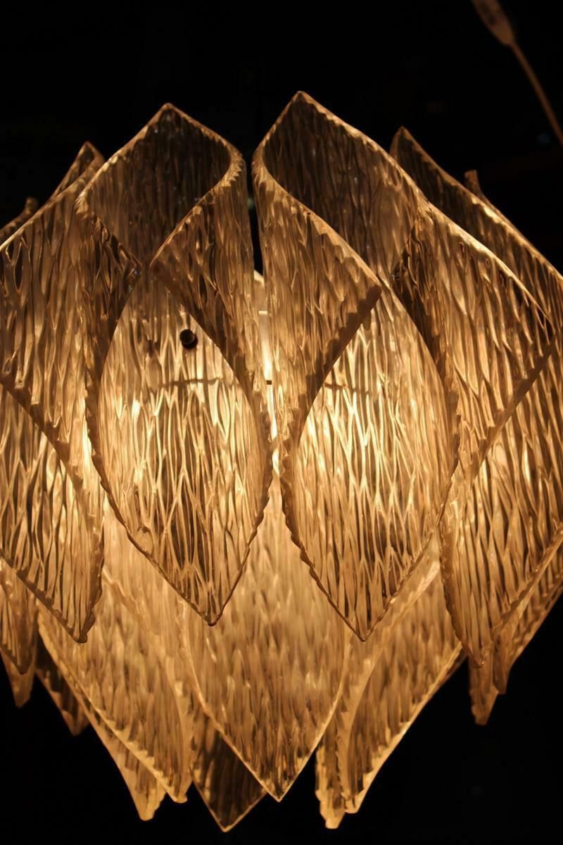 Lighting Lucite Chandelier With Illuminated Rods, Italy 1970s Flower photo
