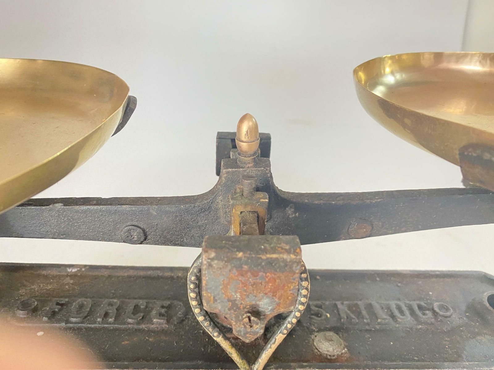 Antiques French Scale, France 19th Century. Wrought Iron And Brass. photo 472.0