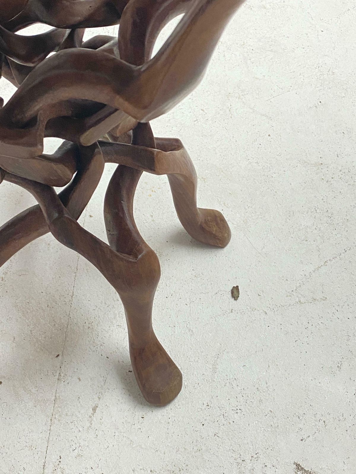 Large Ceramic Vide Poche On A Tripod Base In Wood Sculpted Birds Circa France photo Home Decor