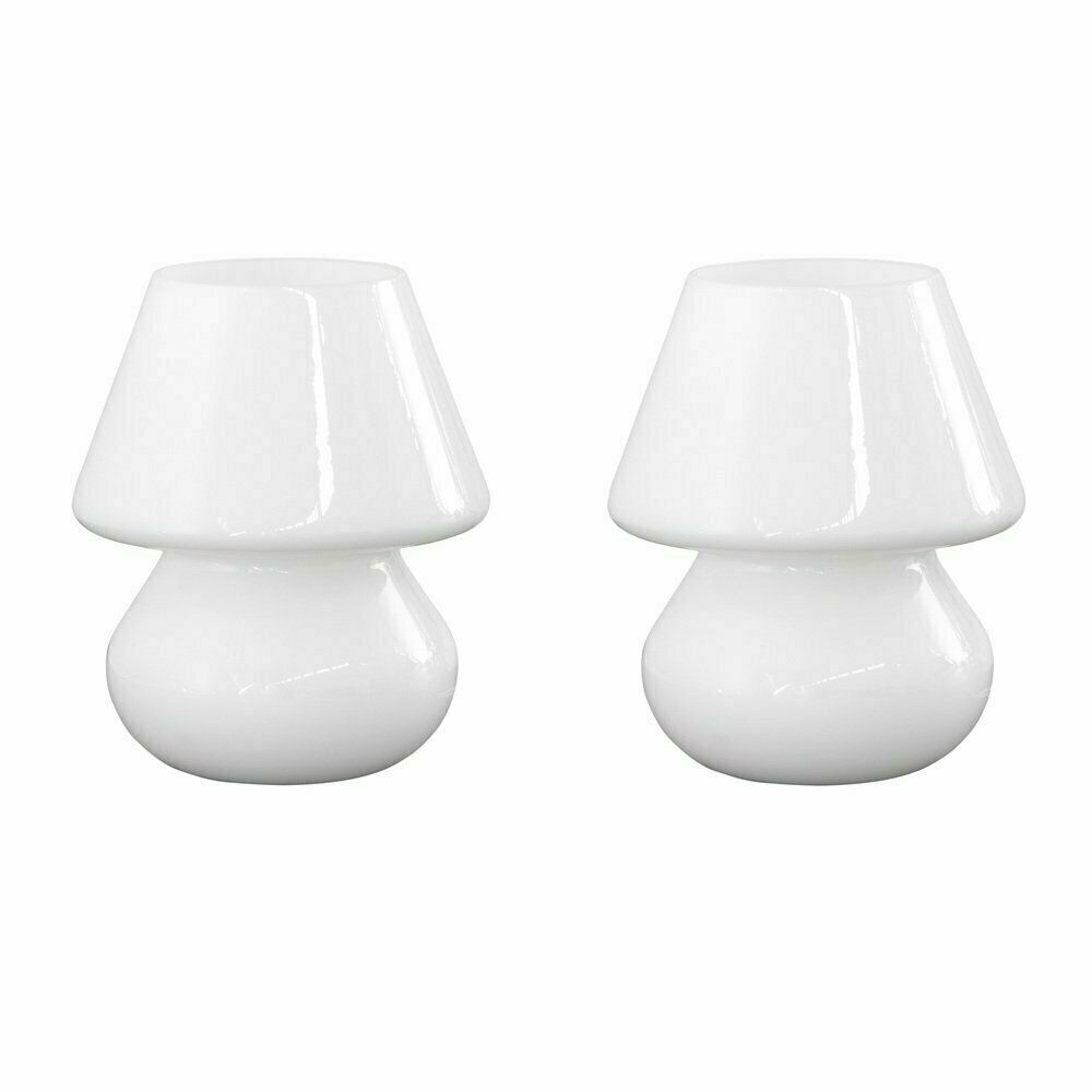 Italian Murano Glass Mushroom Lamps, 1970s, Set Of 2