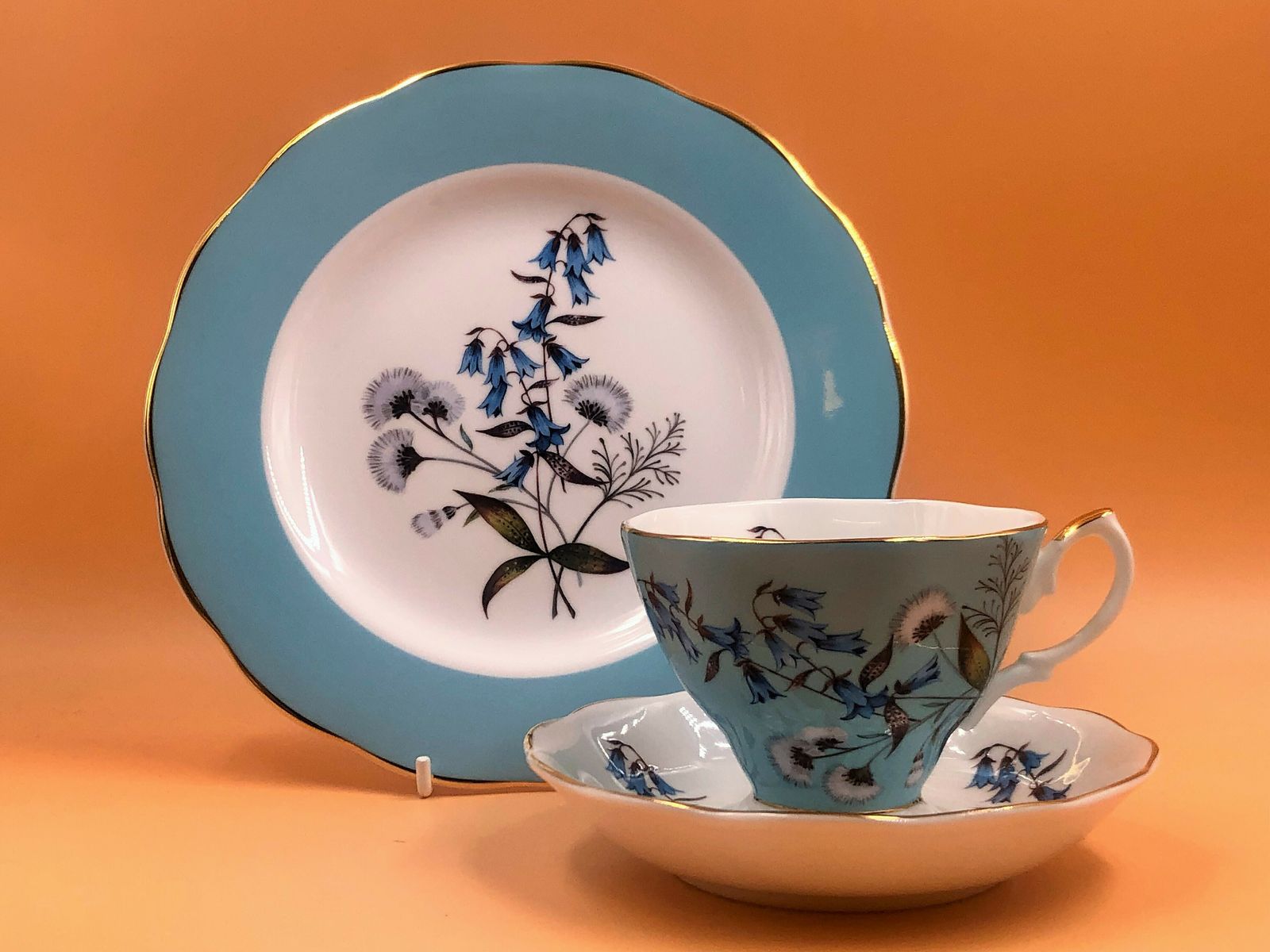 Royal Albert China 100 Years Festival Design Tea Cup, Saucer & Side Plate Trio.