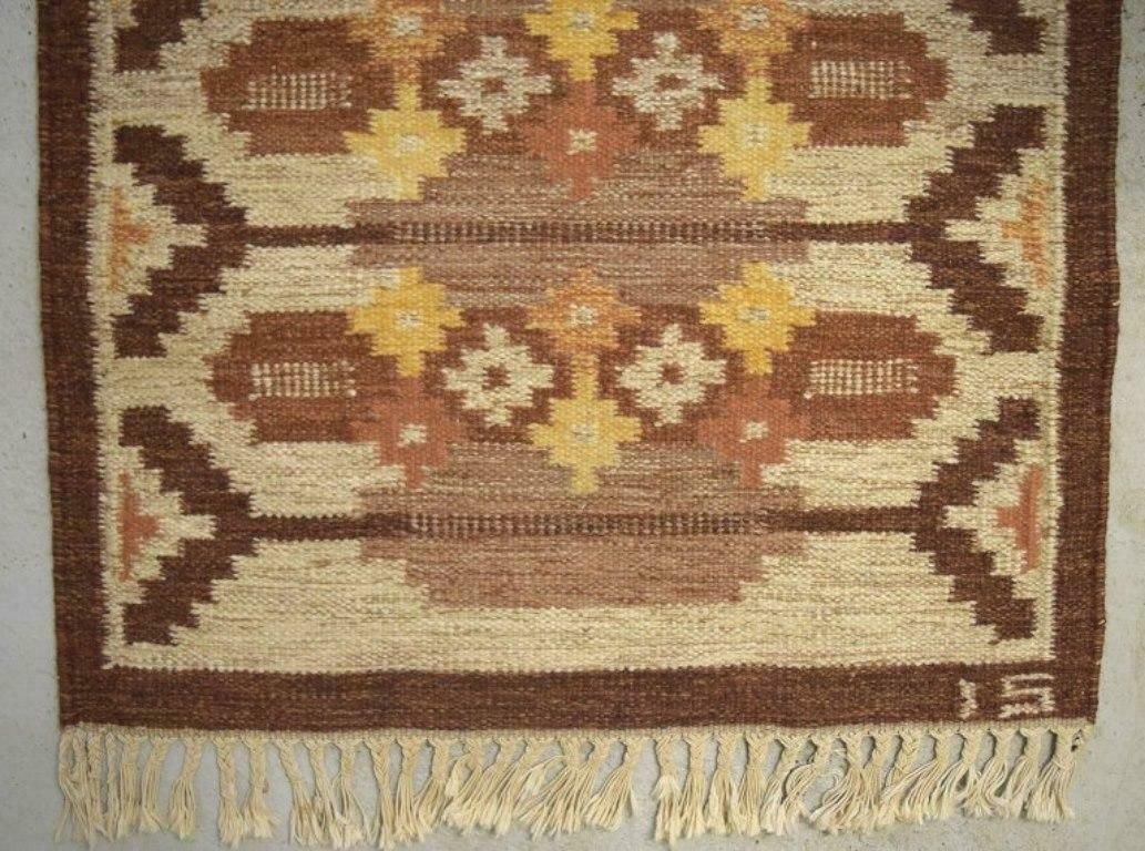 Ingegerd Silow For Rölakan, Sweden. Handmade Wool Rölakan Carpet. photo for sale