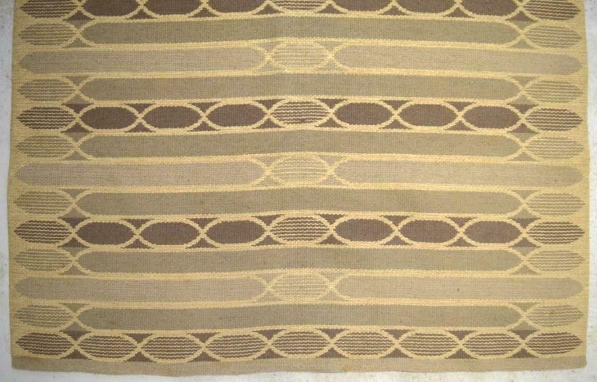 Rölakan, Sweden. Large Handwoven Wool Carpet. Modernist Design. photo for sale