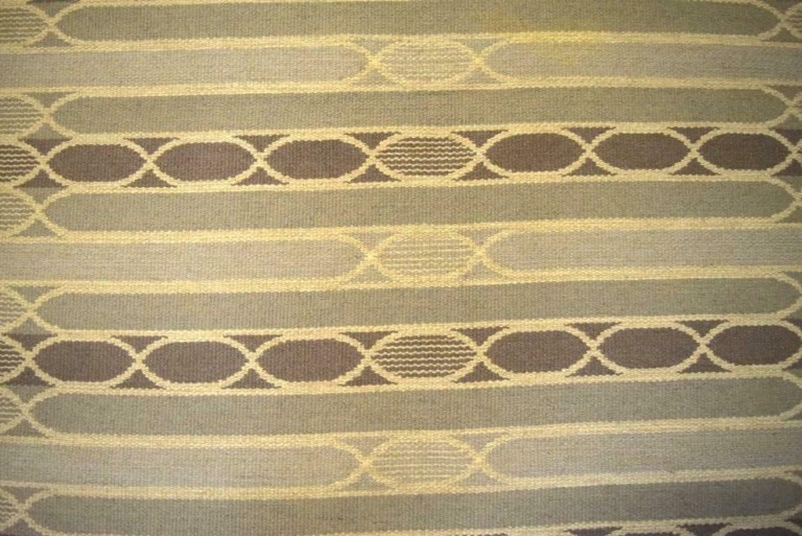 Rölakan, Sweden. Large Handwoven Wool Carpet. Modernist Design. photo 728.0