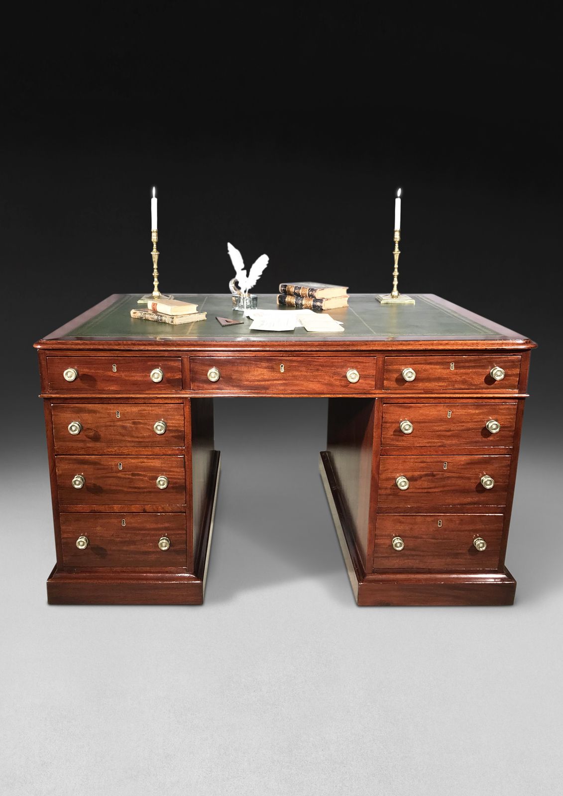 Early 19th Century Mahogany Twin Pedestal Partners’ Desk photo buy