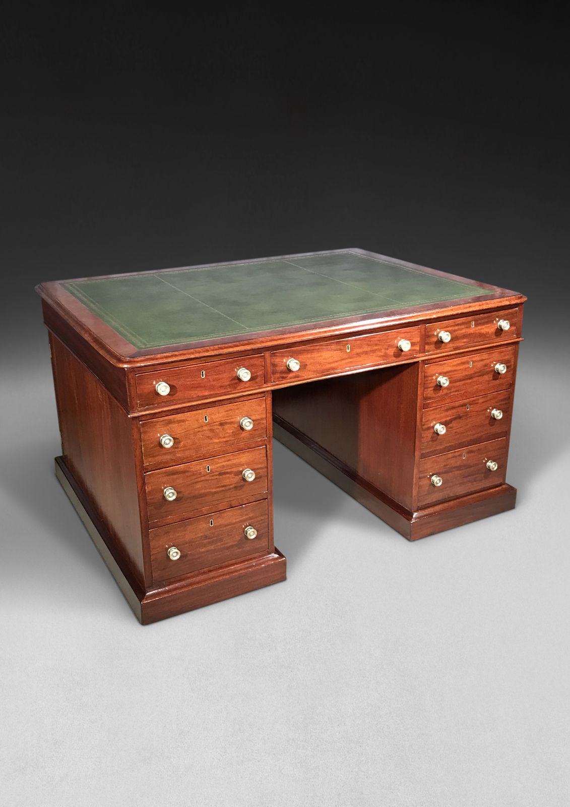 photo for sale Early 19th Century Mahogany Twin Pedestal Partners’ Desk