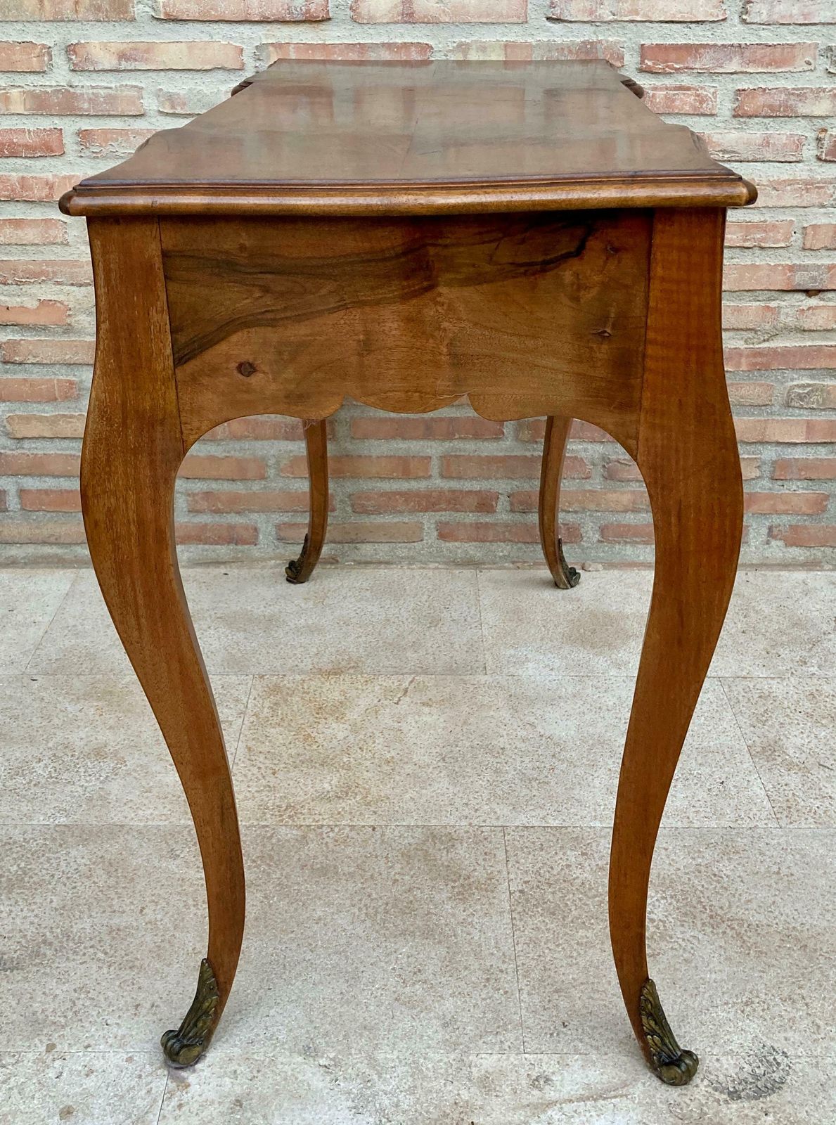 19th Century Louis XV French Desk With Cabriolet Legs, 1890s photo vintage