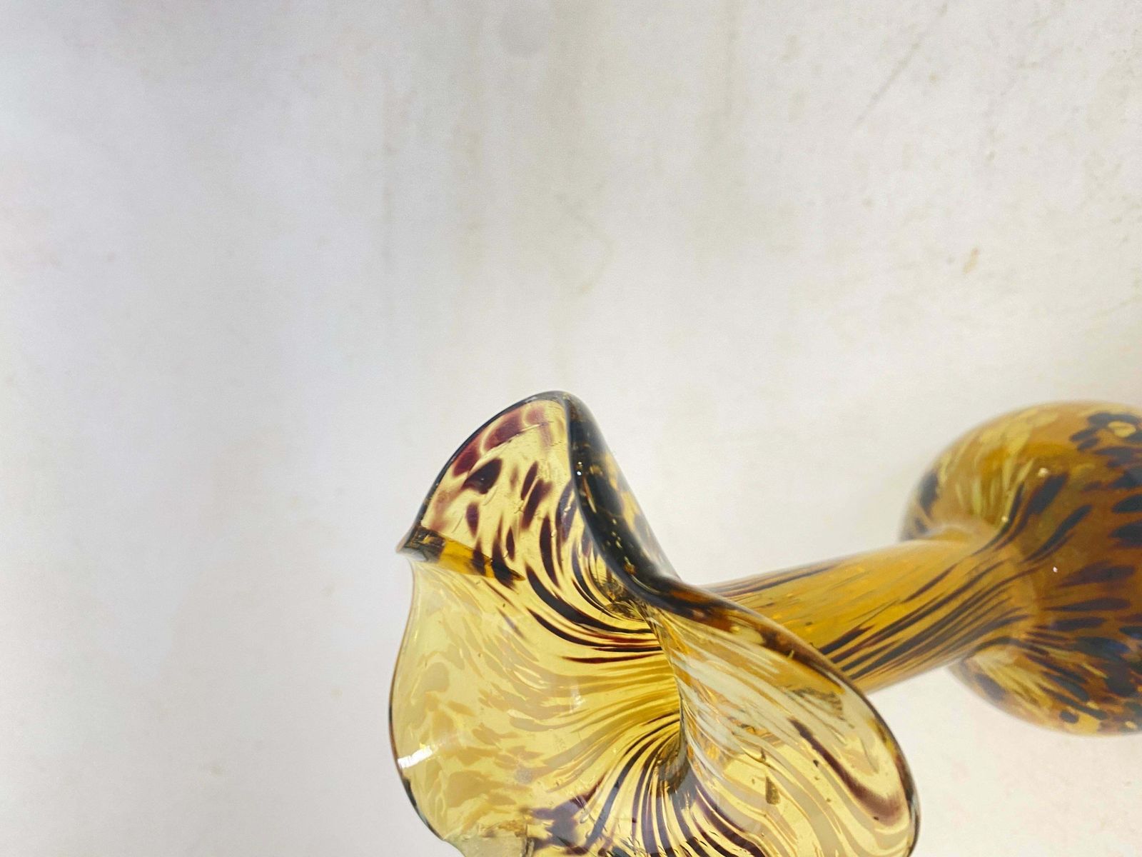 Home Decor Vetro Soffiato Glass Vase 1970 Yellow Color Very Light In The Style Of Venini photo